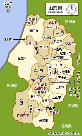 山形县地图