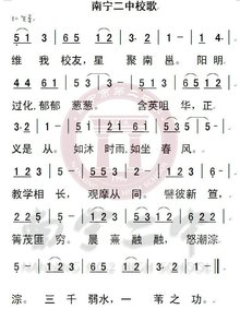 南宁三中新老校歌歌曲谱_南宁三中