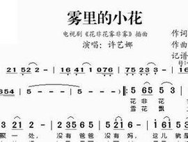雨雾花简谱_夕雾花(3)