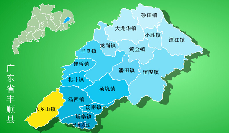 地處廣東省東部,梅州市南端,東毗潮州,南鄰揭陽,西連五華縣,興寧市,北