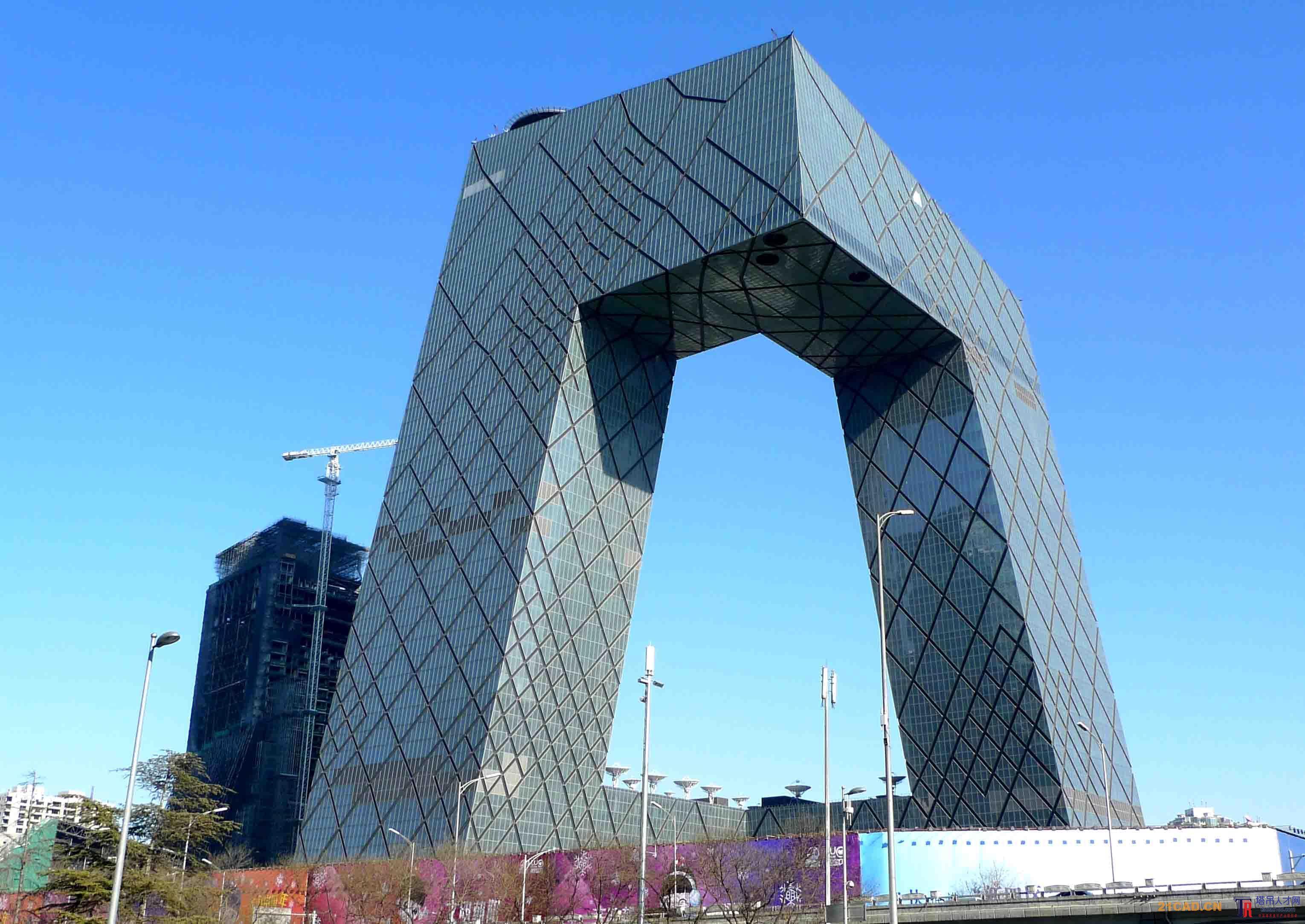 Unusual building, the headquarters of the Central Television of China in Beijing wallpapers and ...