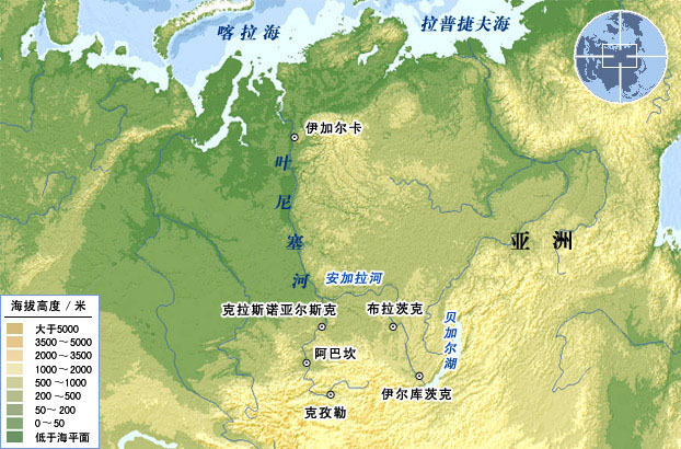 西伯利亚平原 地图图片