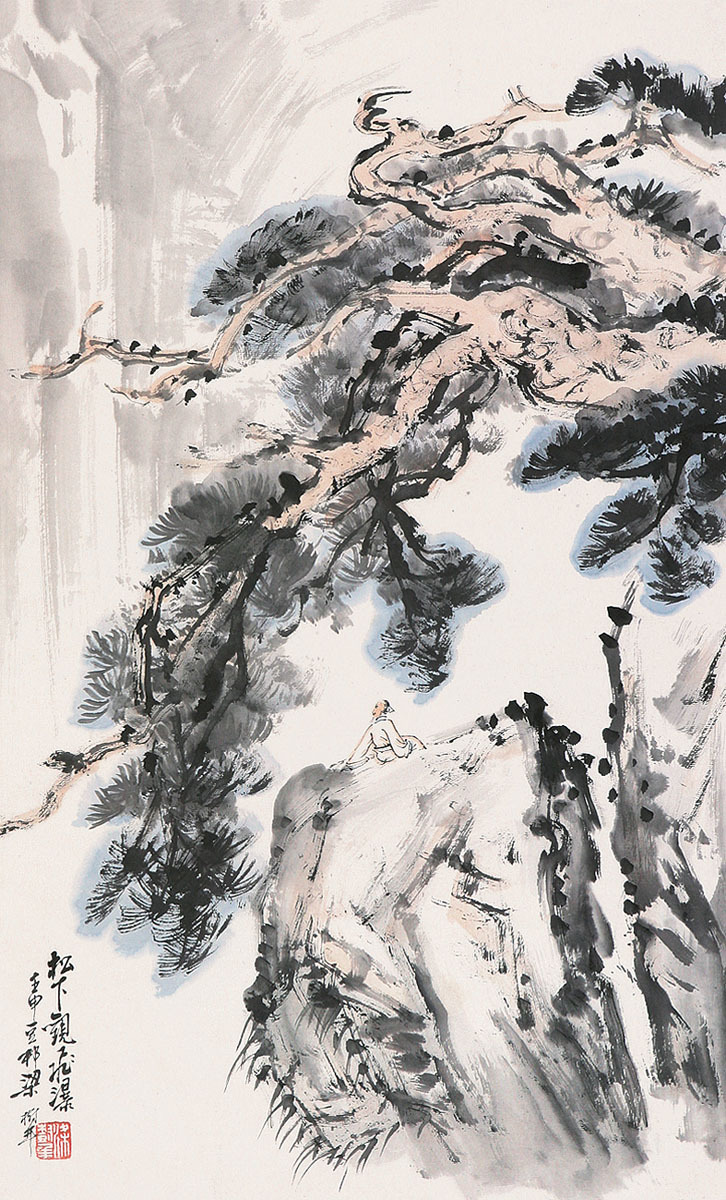 松下观瀑图艺术品