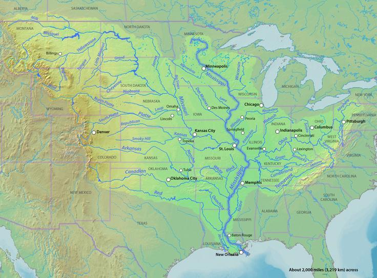 密西西比河地理位置图图片