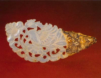 唐玉镂雕丹凤纹簪头 (文化遗产)