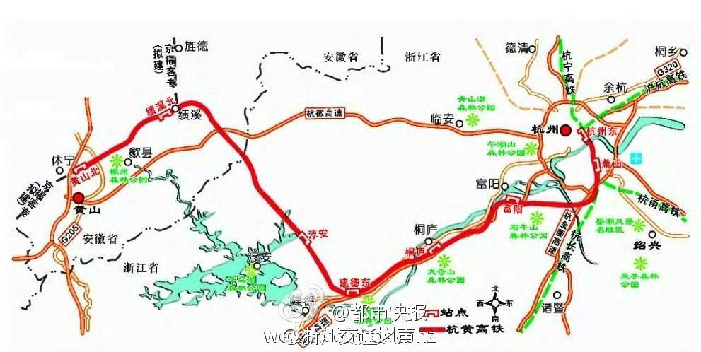 越皖浙交界的天目山山脉进入安徽省,经宣城市绩溪县和黄山市歙县,徽州