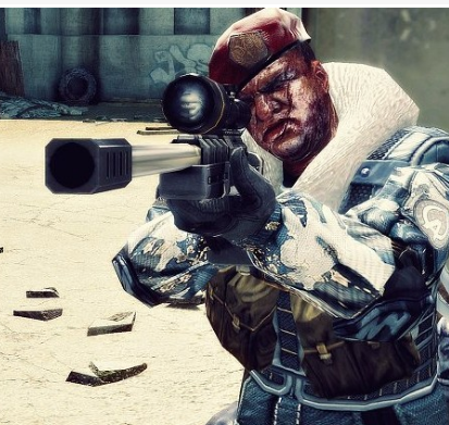 为死亡峡谷中最终boss电锯男的脸,面部上布满弹孔刀疤,十分具有威慑力