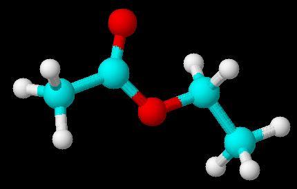 乙酸乙酯的球棍模型