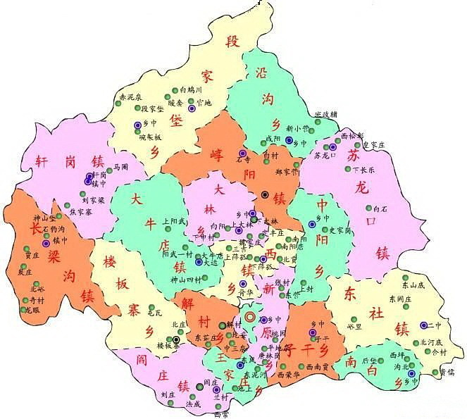 原平市行政地图