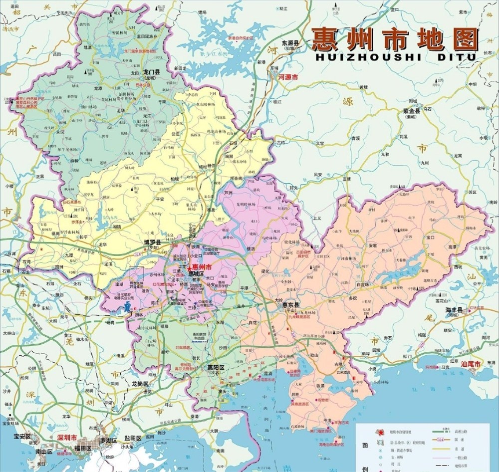 惠州地区全景地图图片