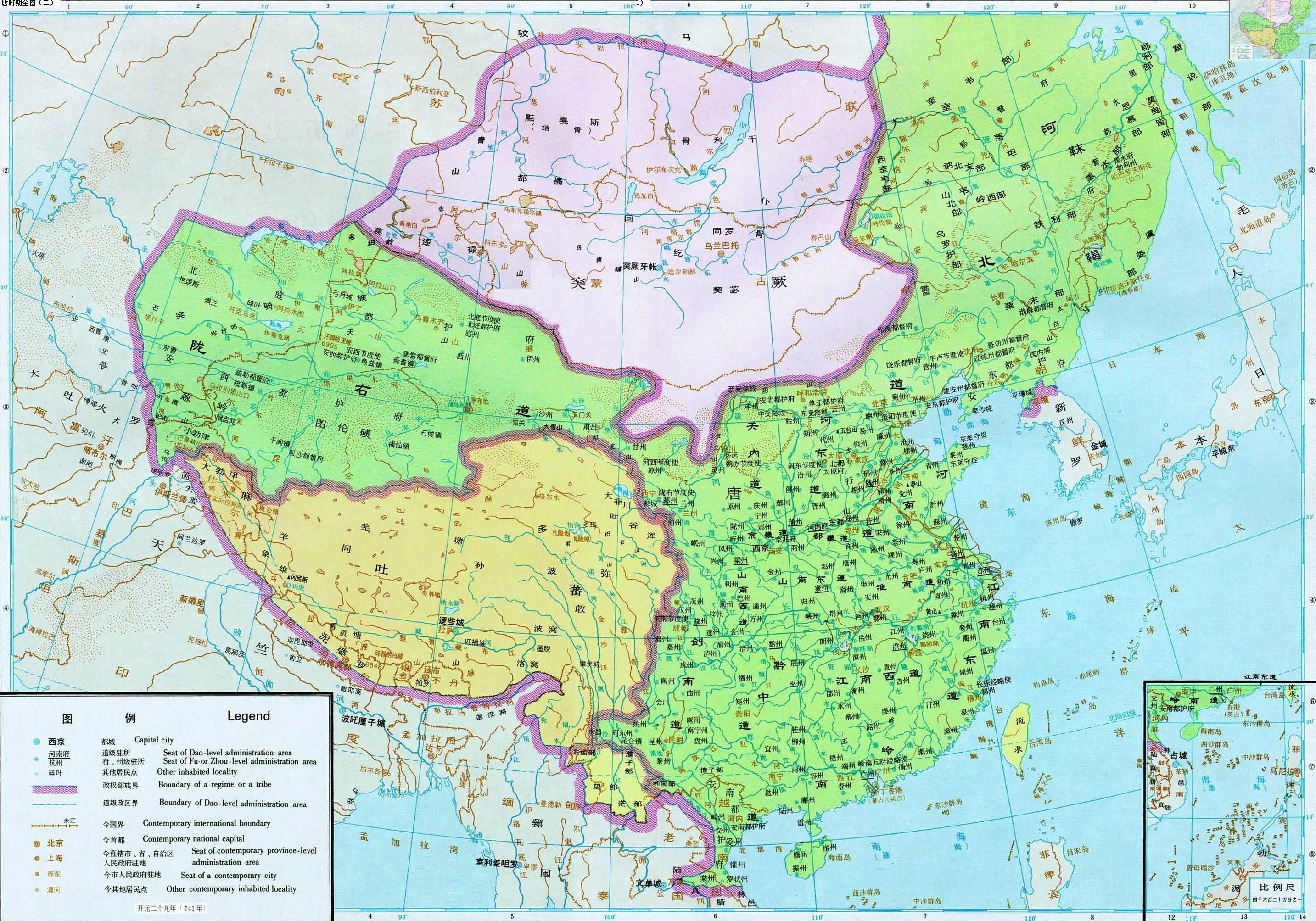 唐朝历史地图全图高清版-历史地图网