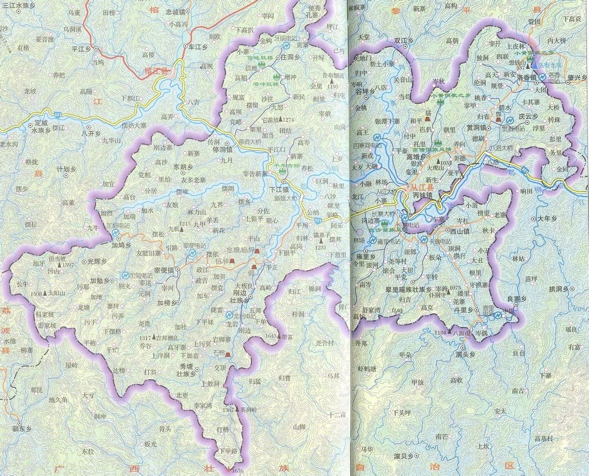 从江县行政区划地图图片