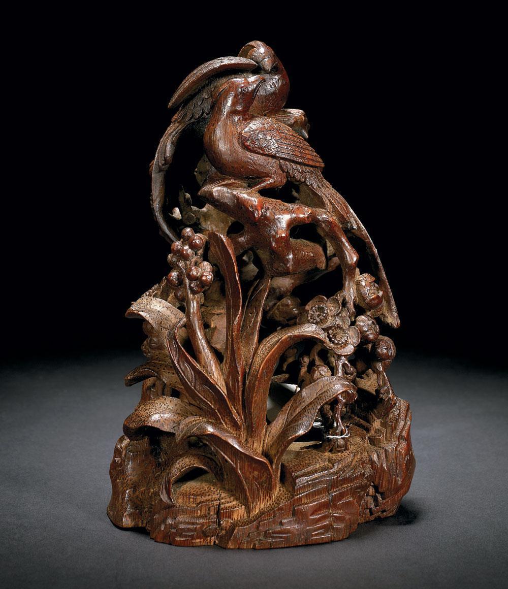 清竹雕绶带鸟 (文化遗产)