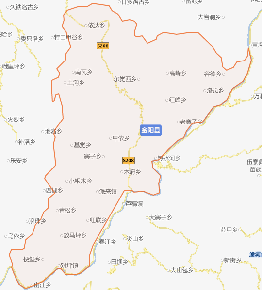 凉山金阳县各乡镇地图图片