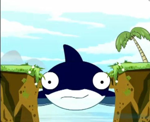 有一次灰太狼化装成一条母鲨鱼去赶走食人鱼,当把食人鱼赶走之后,鲨鱼