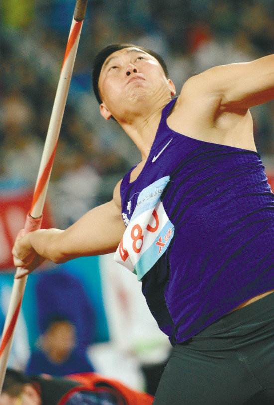 2014年10月2日,在仁川亚运会田径男子标枪比赛中,赵庆刚以89米15的