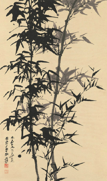 墨竹图(其他)该《墨竹图》是1961年由中国著名山水画大师张大千创作的