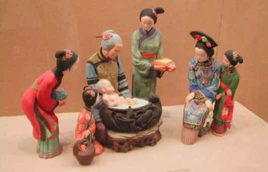 在中国古代诞生礼中非常重要的一个仪式.