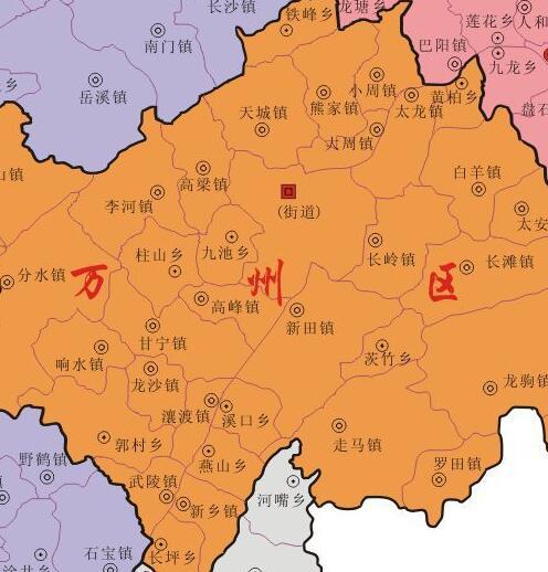 万州乡镇分布高清地图图片