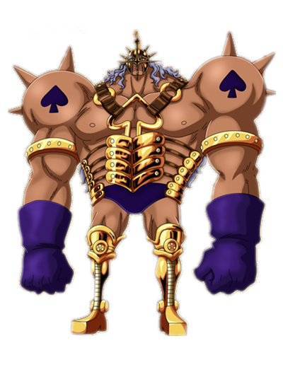 石石果实能力者.身穿武士盔甲的壮汉,波浪发.声音很尖.