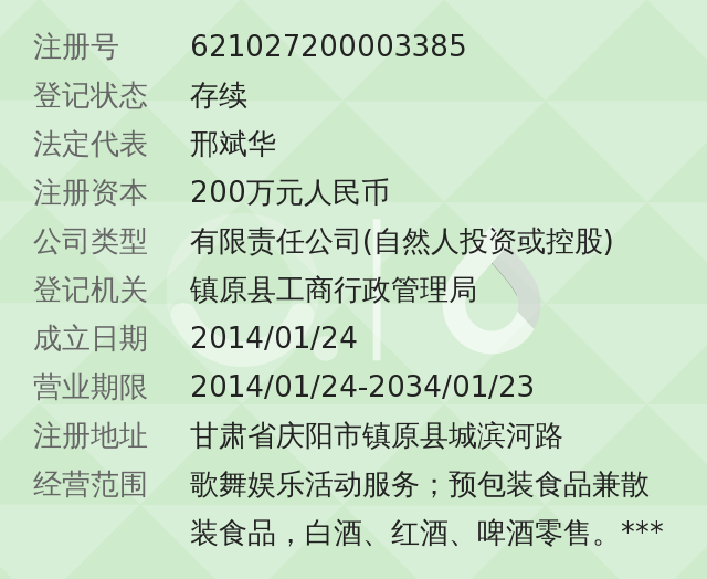 镇原县盛世皇朝娱乐有限公司