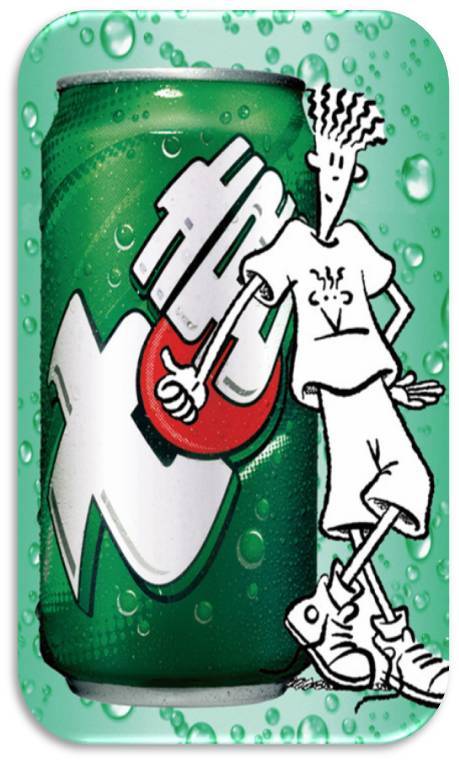 6. 七喜:七喜小子形象一下出现,七喜产品立马呈现在消费者头脑中.