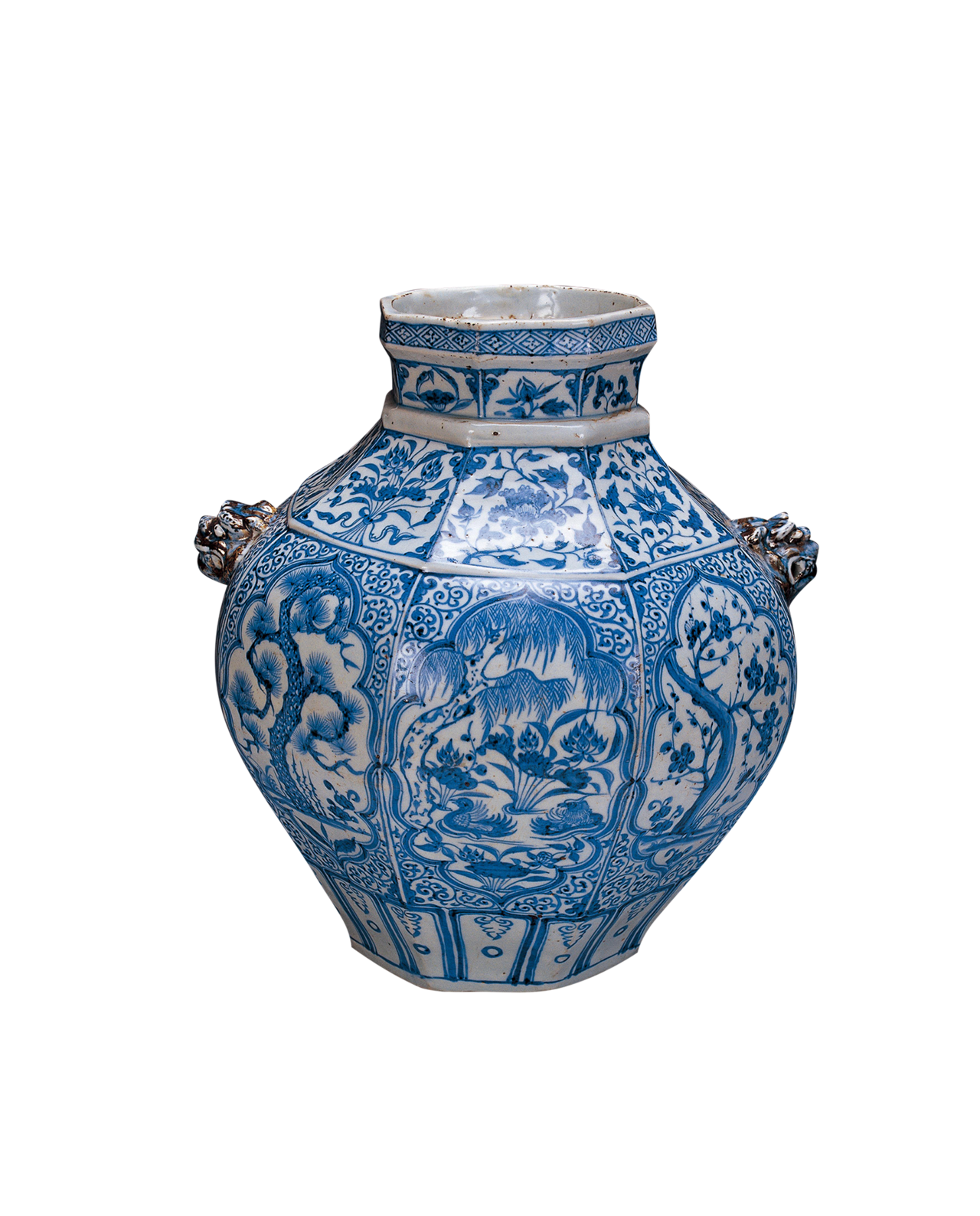 元青花松竹梅纹八棱罐(文化遗产)辽宁地区出土的元代瓷器除了由本地